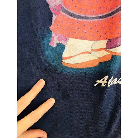 Vintage Large Alaska Distressed Blue T Shirt - Picture 3 of 6